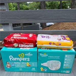 Pampers and Huggies Diaper Bundle